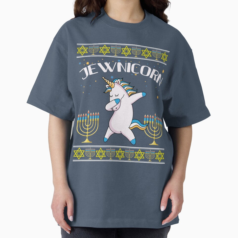 Jewnicorn Jewish Unicorn Hanukkah Gift Deck  Ugly Christmas Sweater by maindeals