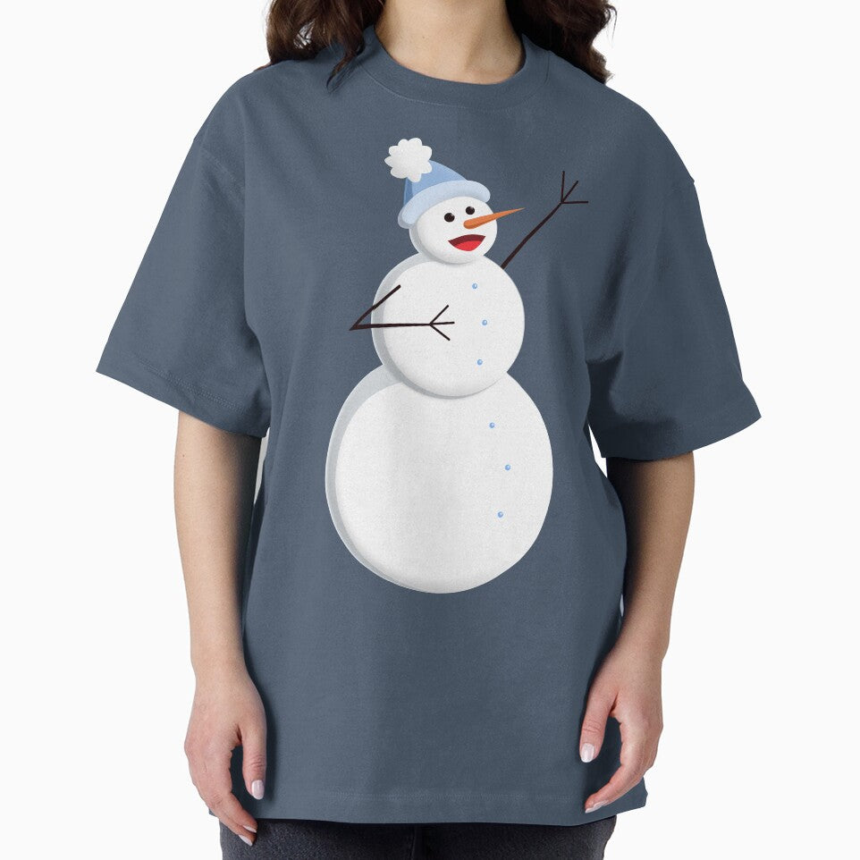 Blue Winter Happy Snowman by Boriana Giormova