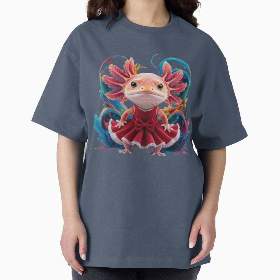 Abstract Axolotl in a Red Dress by Jeniwe