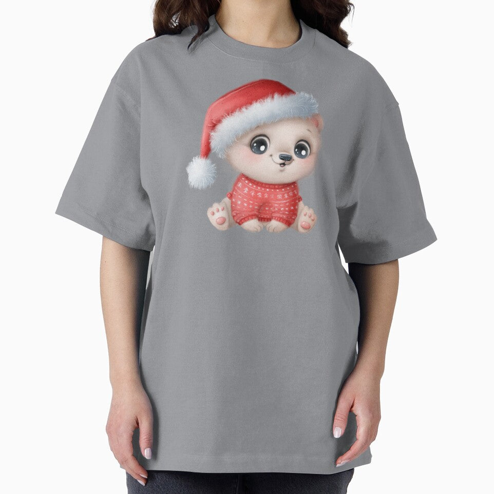Christmas Polar Bear Wearing Red Sweater by VirtualFaries