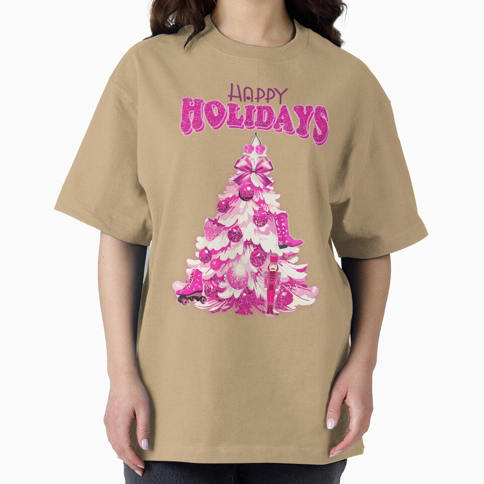 Cute Pink Bow Coquette Girly Preppy Christmas Tree by tanjica
