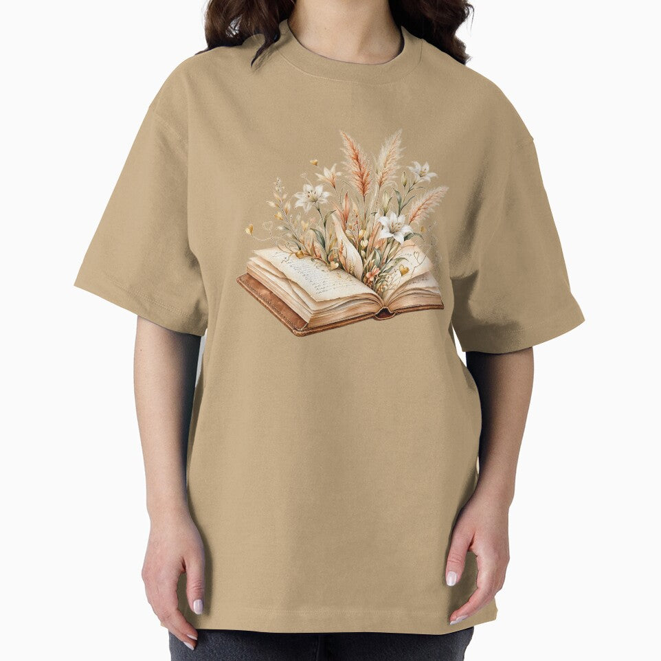 Vintage Storybook with Flying Gold Hearts and Lilies by CraftyValley