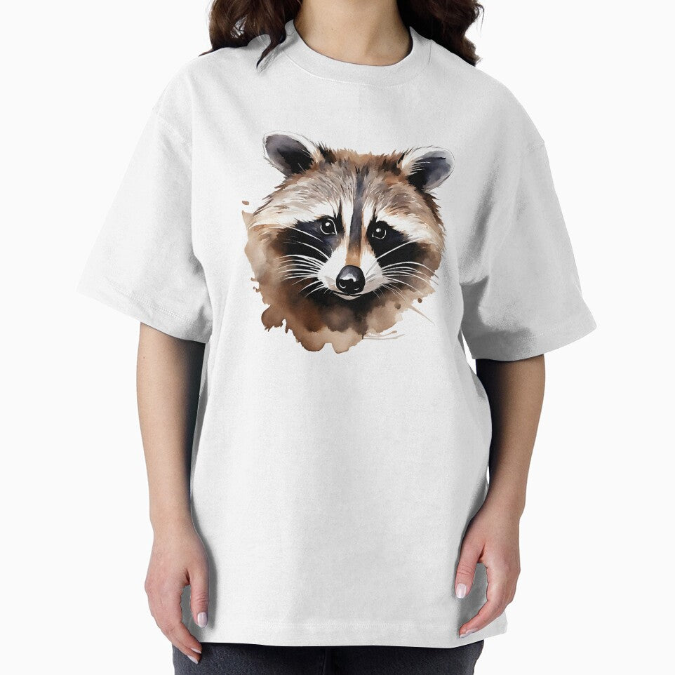 Raccoon Watercolor Sticker Style Art by LDJBlank