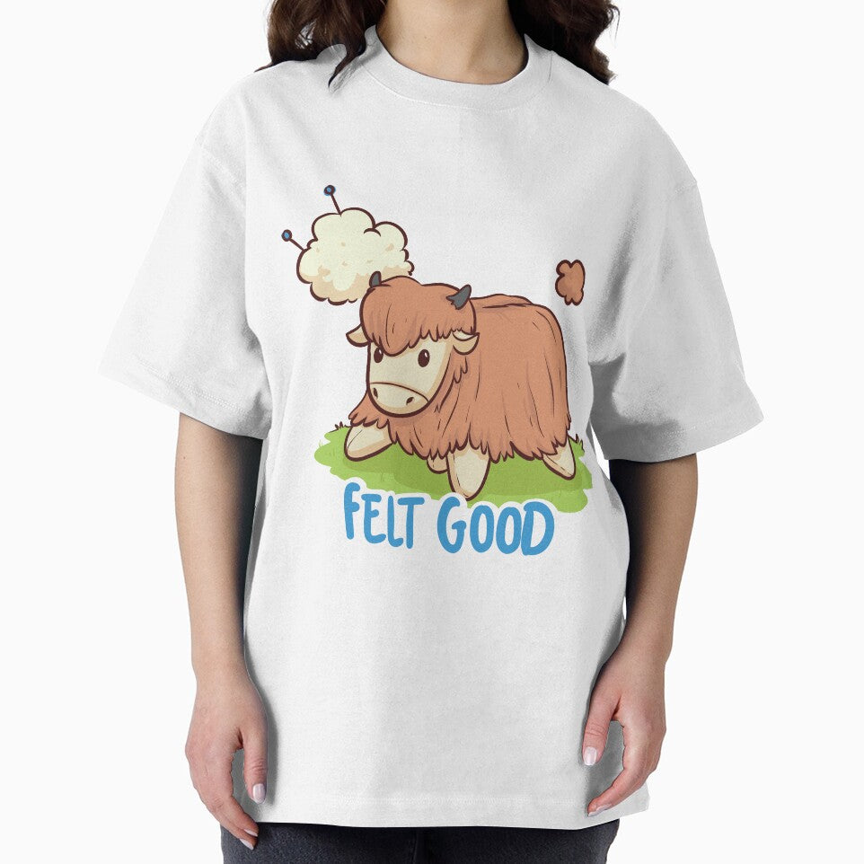 Felt Good, highland cow shirt by Lozzaarts