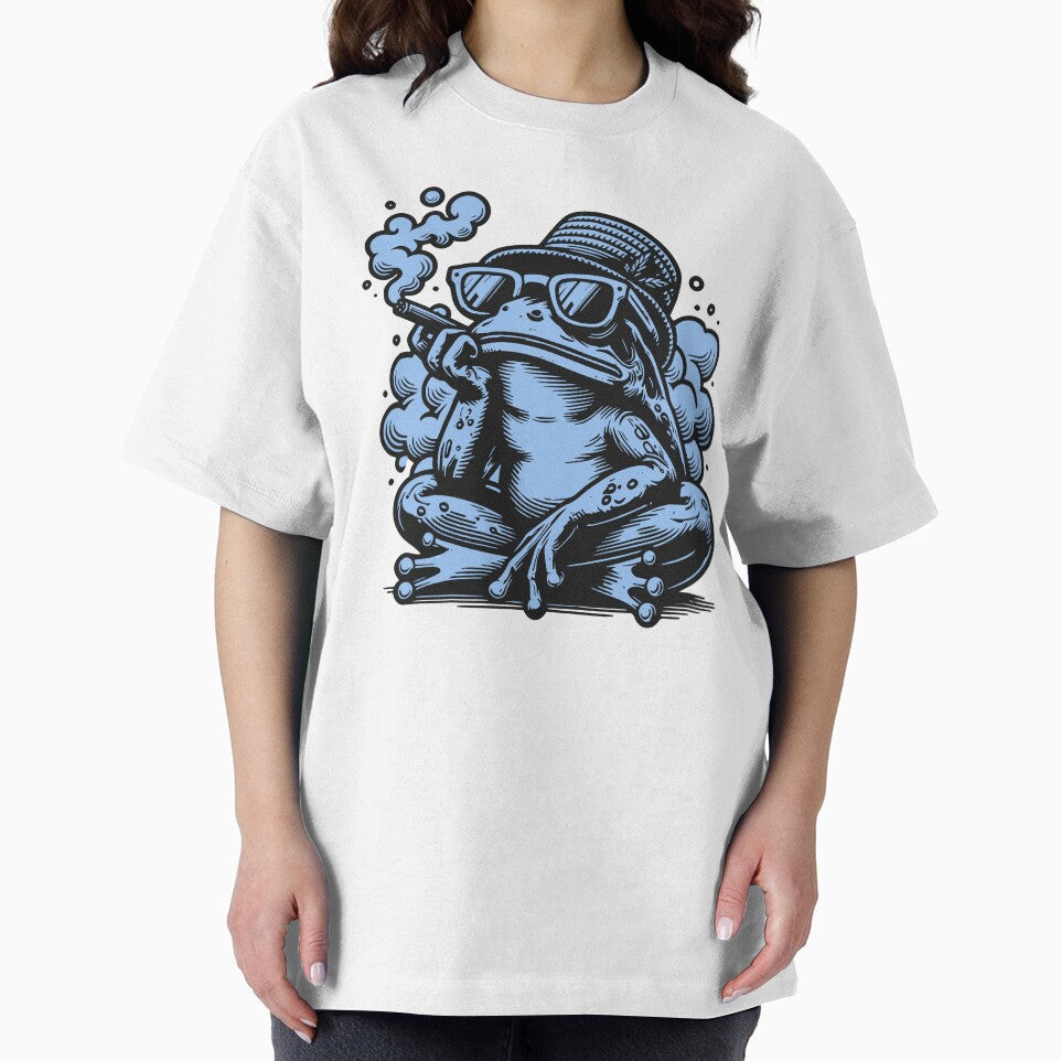 Cool Frog Smoking Cigar | Chill Frog Art, Retro Streetwear Frog Design, Relaxed Frog with Sunglasses, Hipster Animal Illustration by Graphic Botique