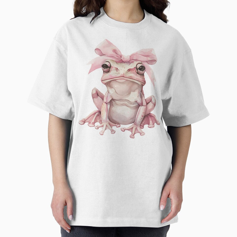 Cute Coquette Frog with Pink Bow – Soft Pastel Aesthetic for Frog Lovers by ChibiNekoSpace