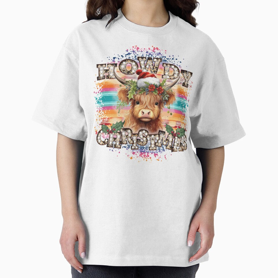 Howdy Christmas Serape Baby Highland Cow Country Girl Holiday by janellexyb