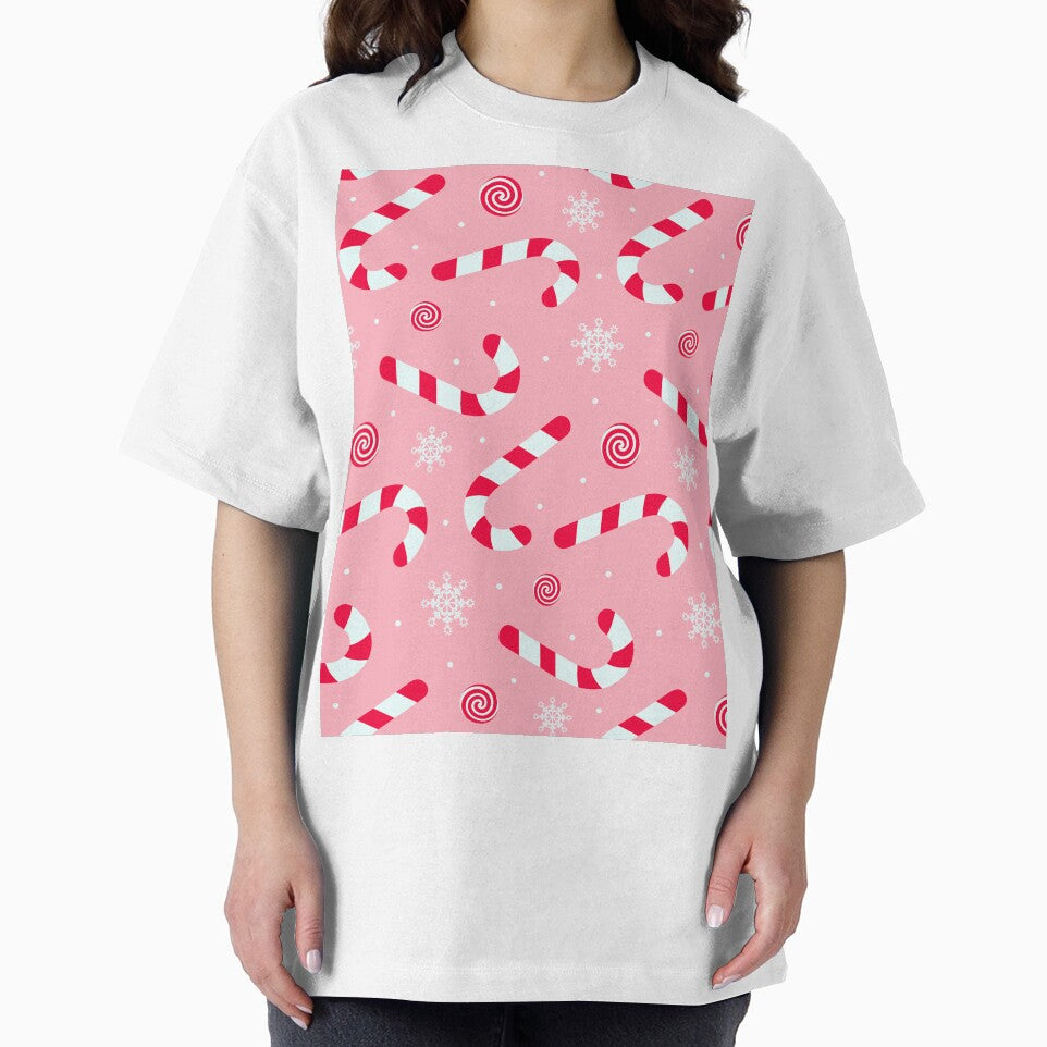 Festive Pink Christmas Candy Canes Pattern by newburyboutique