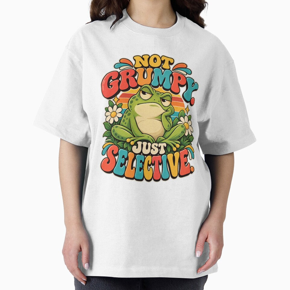 Not Grumpy Just Selective – Funny Retro Frog by FaithArt777