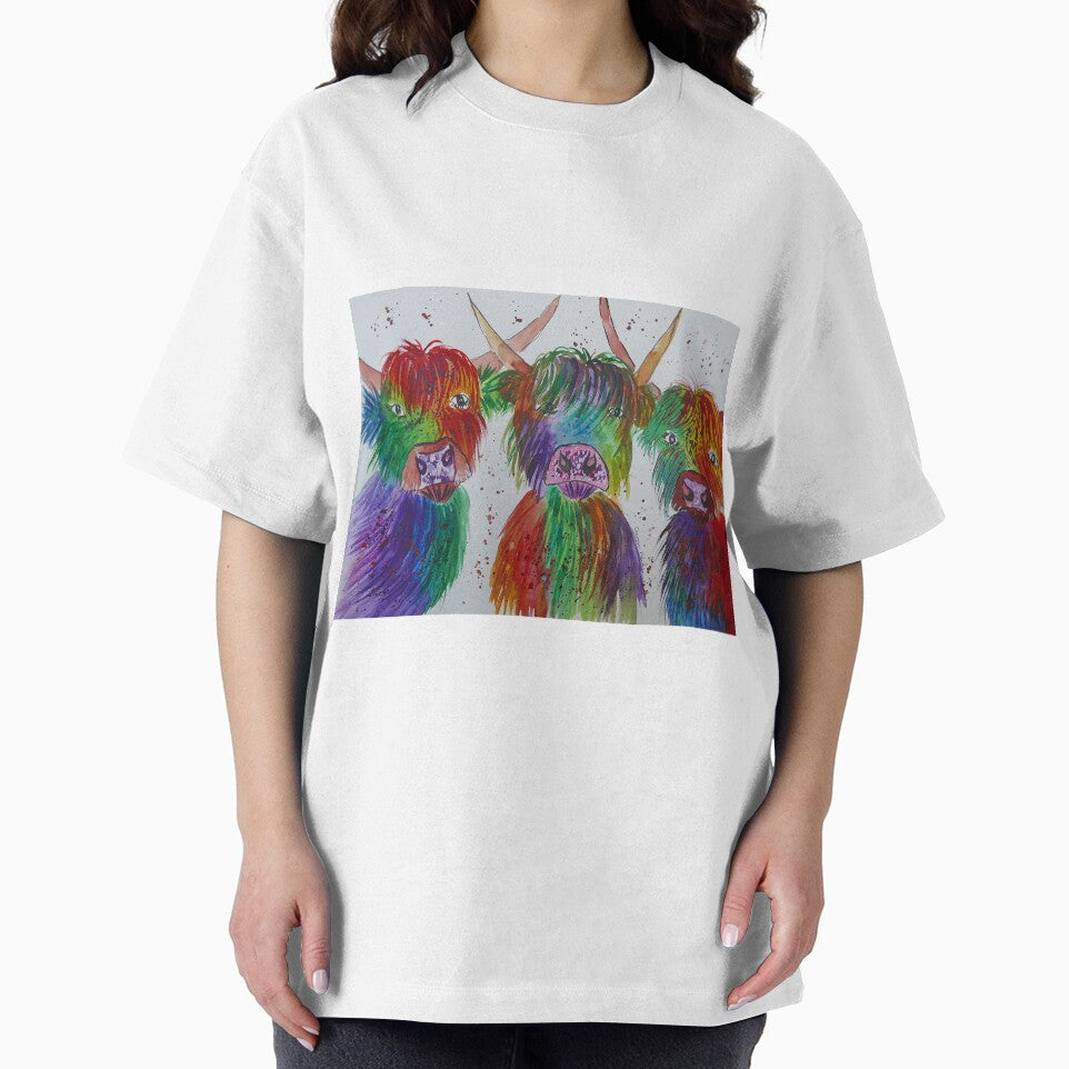 Three Funny Colourful Highland Cows by Casimirasart