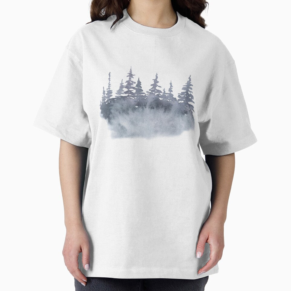 Watercolor Winter Forest Simple Scene by MixinMadness