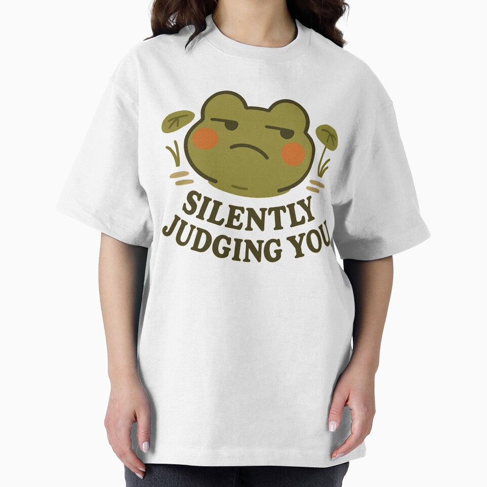 Silently Judging You Frog | Cute Grumpy Frog Meme Aesthetic by Florarts