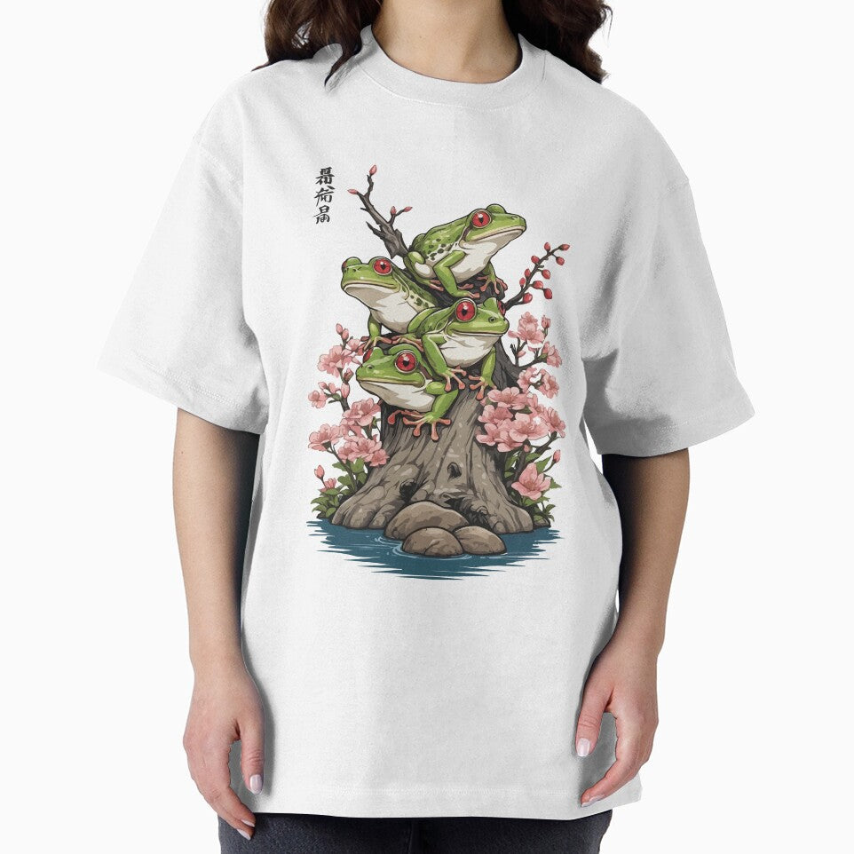 Japan Frog Streetwear Aesthetic Vintage Design by LuminOrb