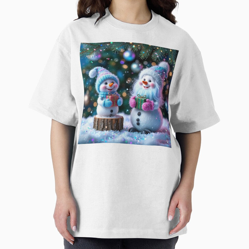 Cute Snowman Family Christmas Scene – Winter Holiday Magic by AmetistLight