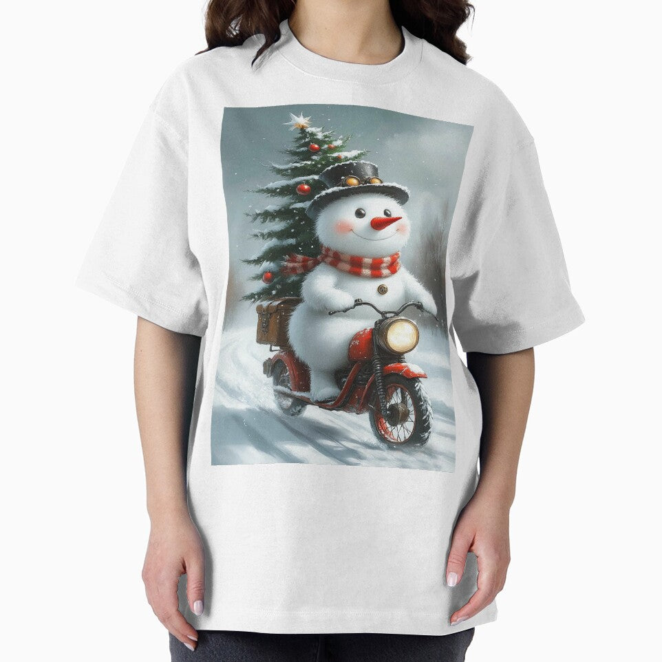 Cute Snowman Riding a Scooter – Christmas Holiday Adventure by AmetistLight