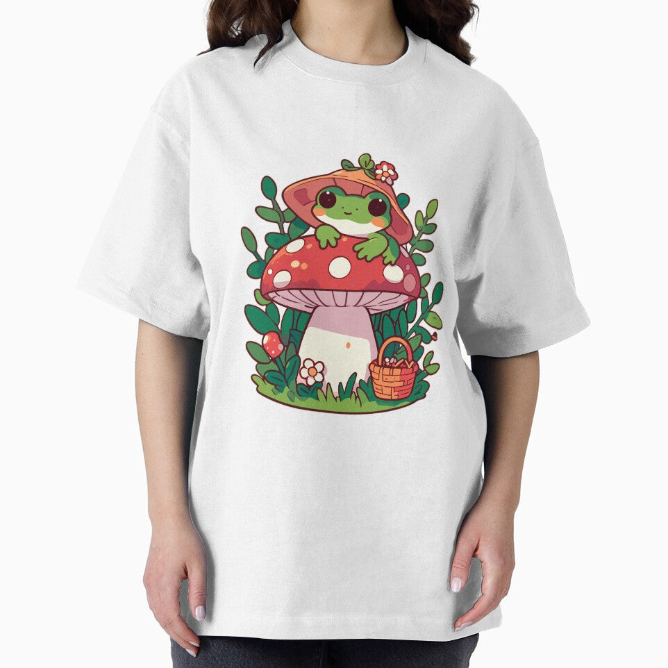 Frog on mushroom cute by GlobalDesigns-
