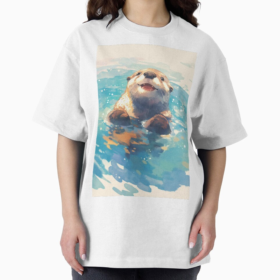 Otter Splashing Through Sunshine by AshiraCreations