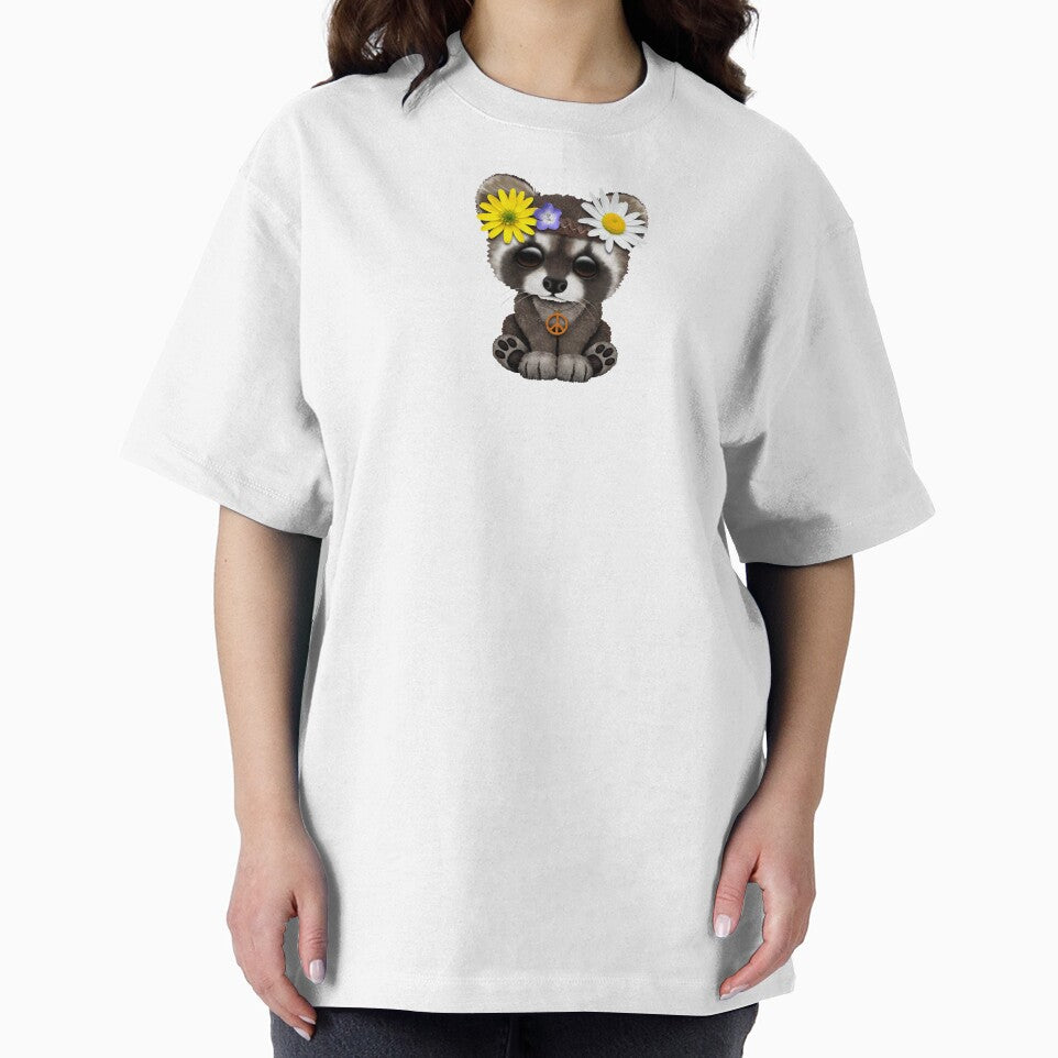 Cute Baby Raccoon Hippie by JeffBartels
