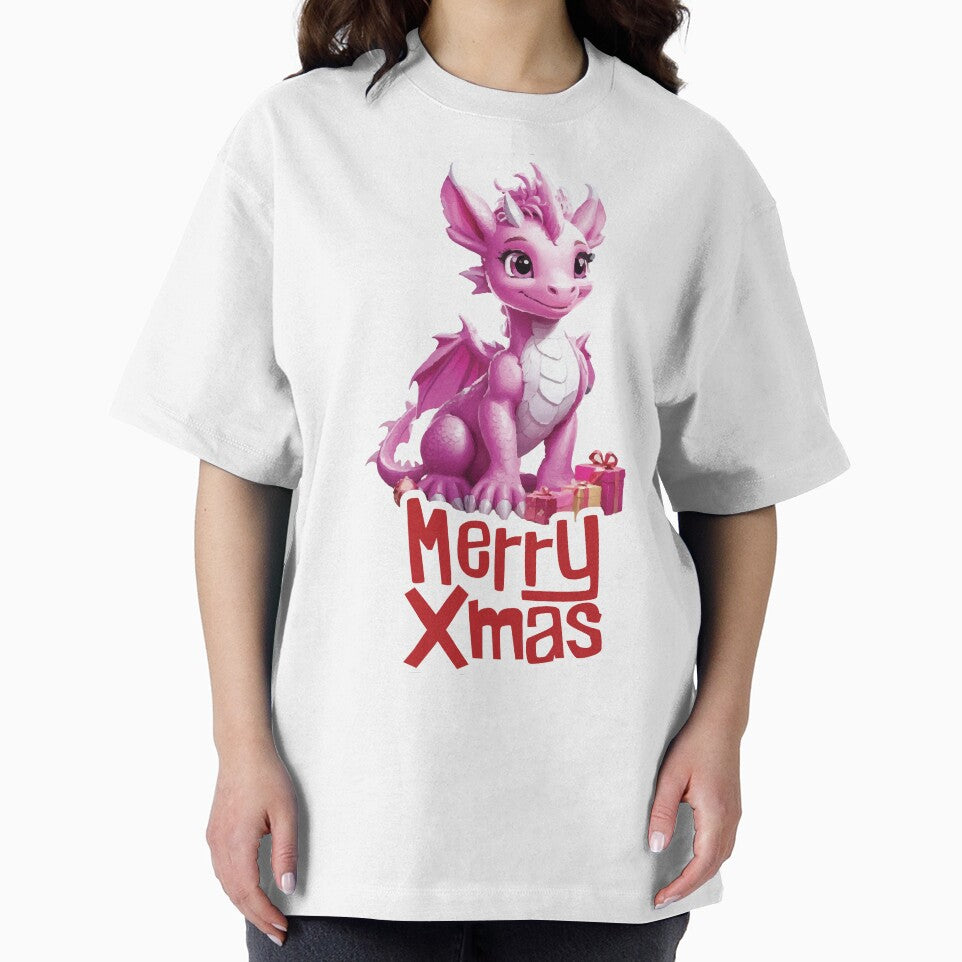 Merry Xmas 3D Pink Christmas Dragon by obscurax art