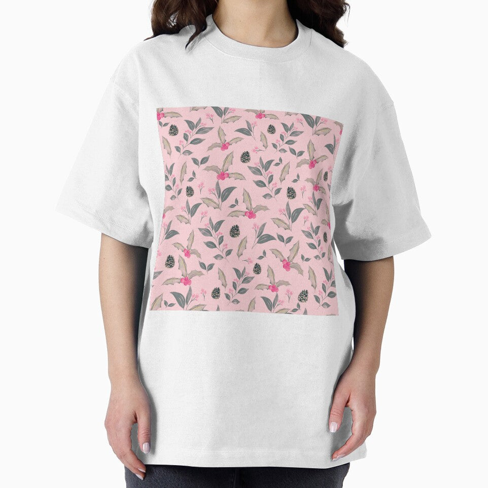 Elegant Pink Winter floral Watercolor Christmas by NdesignTrend