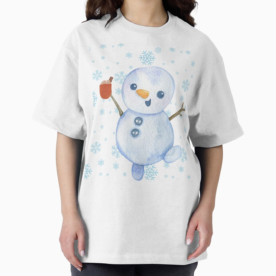 Cute Watercolor Snowman Winter Christmas Art by     Sela Art