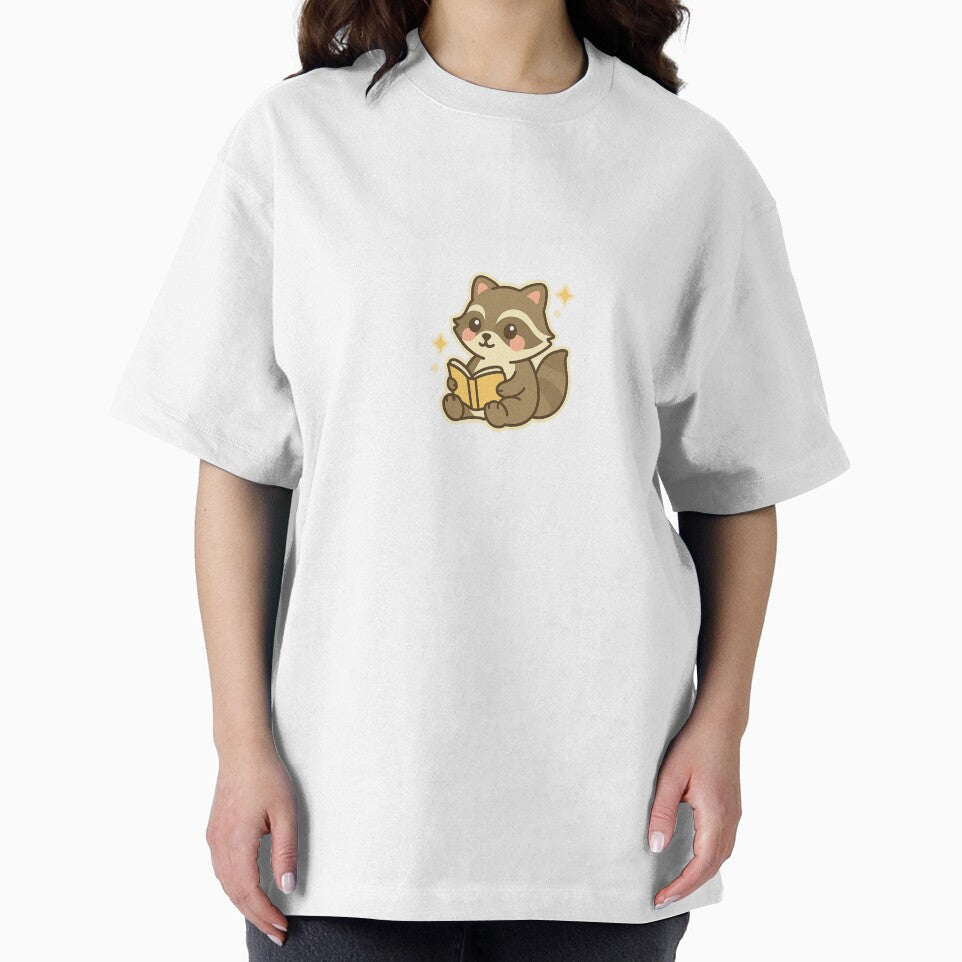 Cute Raccoon With Book – Kawaii Cozy Reader Design by CalmCraft Art
