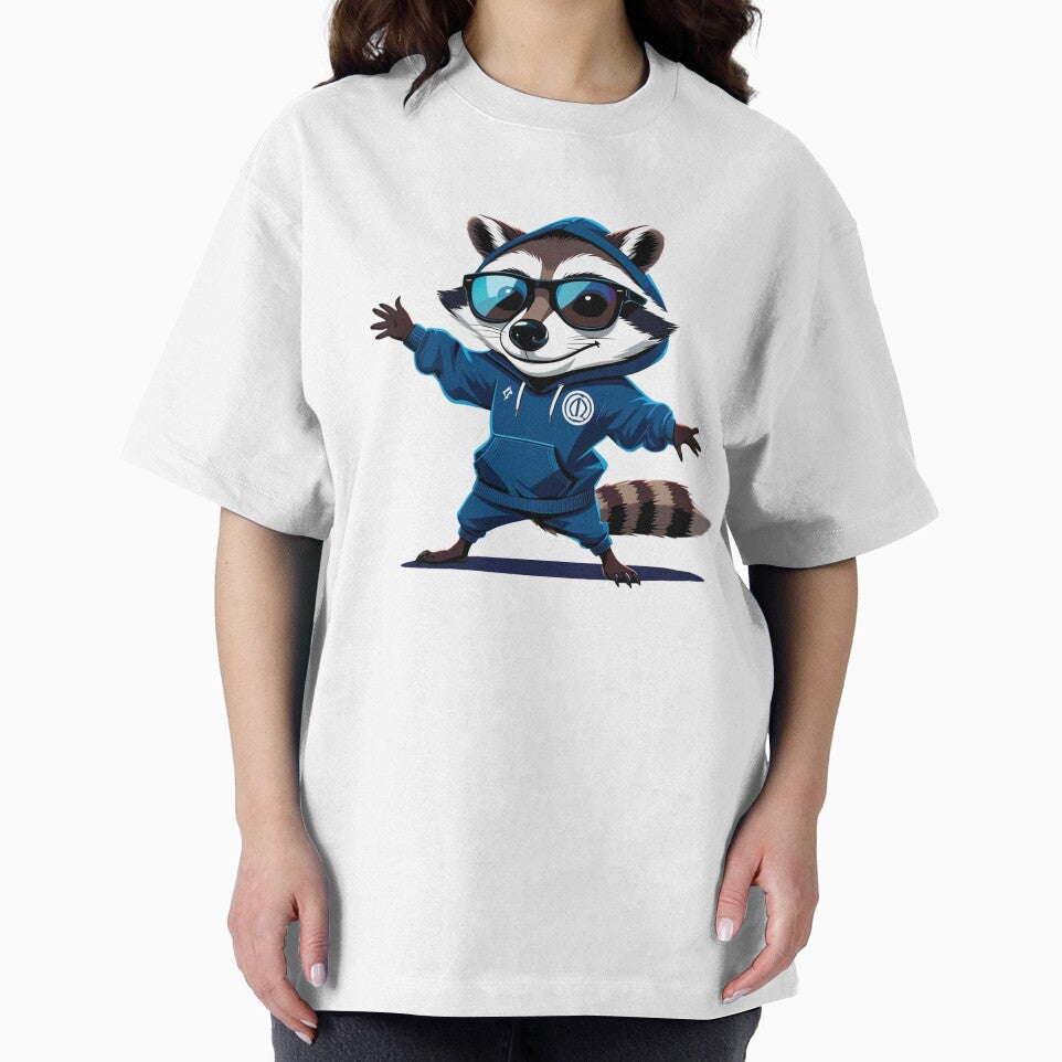 Cool Raccoon in Blue Hoodie | Fun Streetwear Animal Art by raccoonmerch