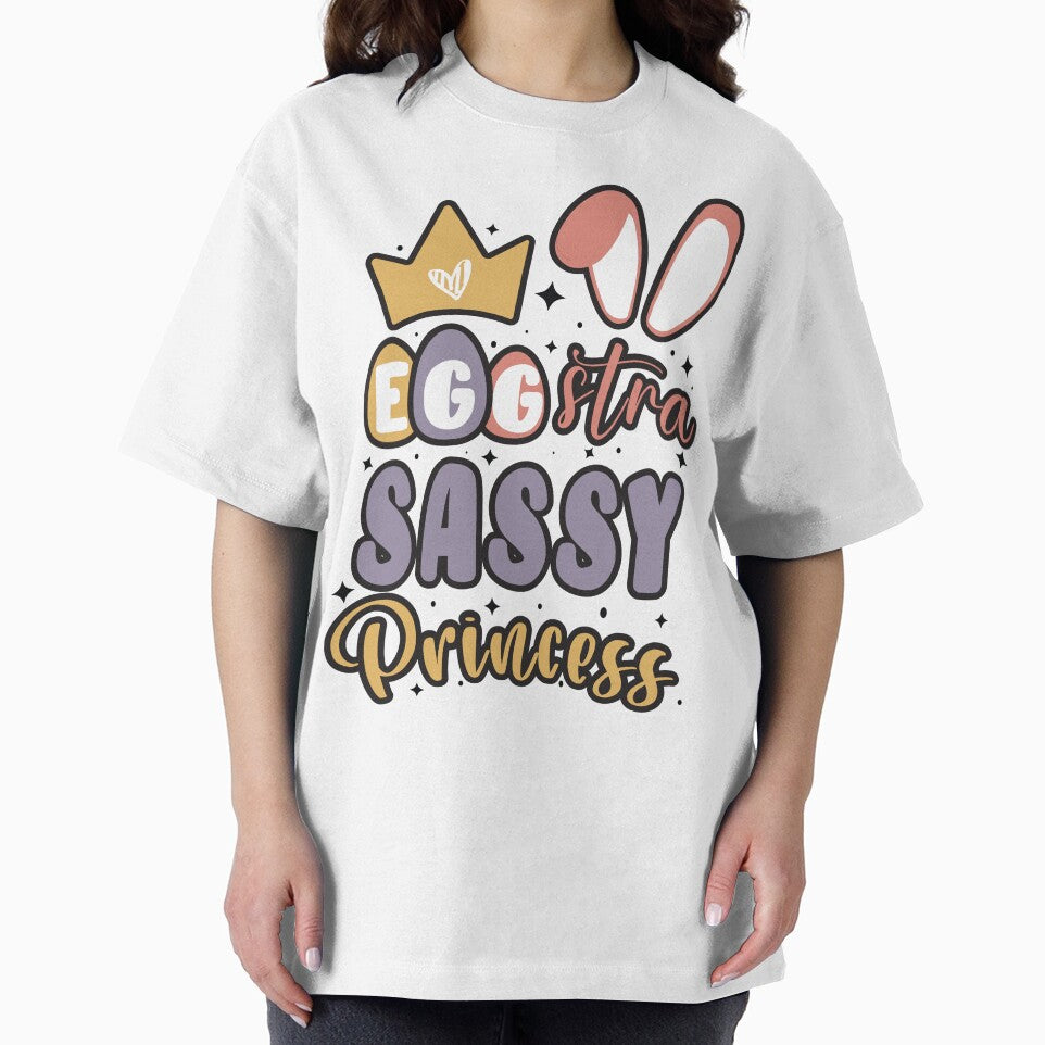 Cute Girls Bunny Ears Crown Egg-stra Sassy Princess / Retro Colorful Happy Easter Sassy Princess by Run to Creations
