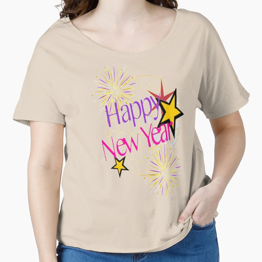 Happy New Year Abstract Lettering Design with Stars, Howdy New Year,New Years Celebration, New Years Eve Countdown by Adri Barnard