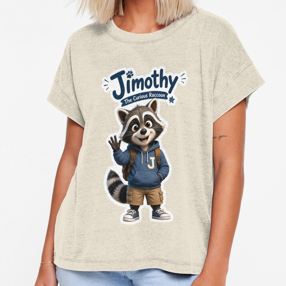 Jimothy the Curious Raccoon Sticker | Cute Woodland Animal Cartoon Mascot | Kawaii Raccoon Vinyl Sticker by Art Wave Studio