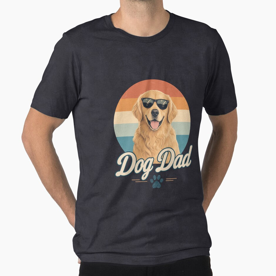 Vintage Golden Retriever Dog Dad Kawaii Retro T-Shirt & Sticker by Ashley critters