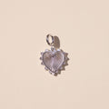 Silver Sunburst Heart Charm