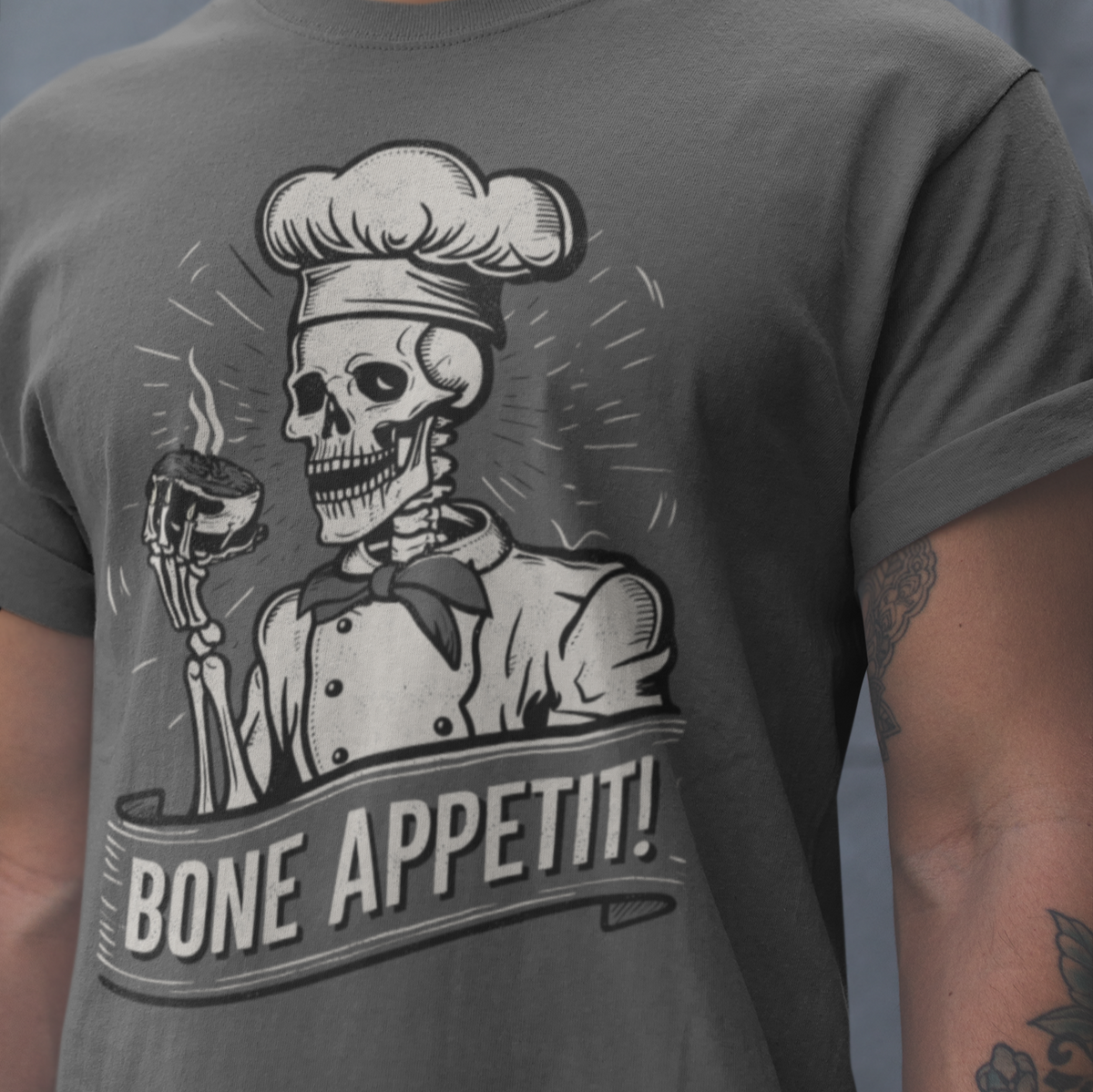 Bone Appetit Skeleton Chef Tee