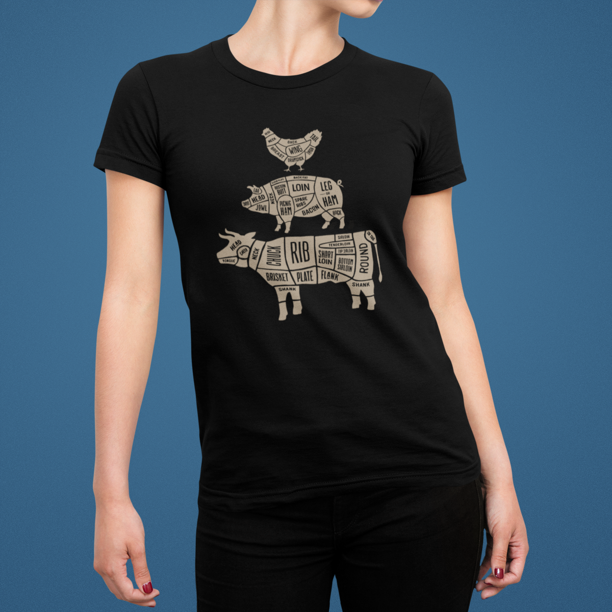 Chicken, Cow, Pig Women's Relaxed