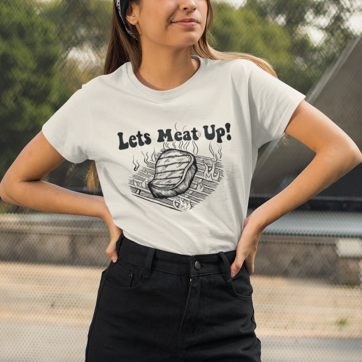 Let's Meat Up Funny Grilling Shirt Steak Tee