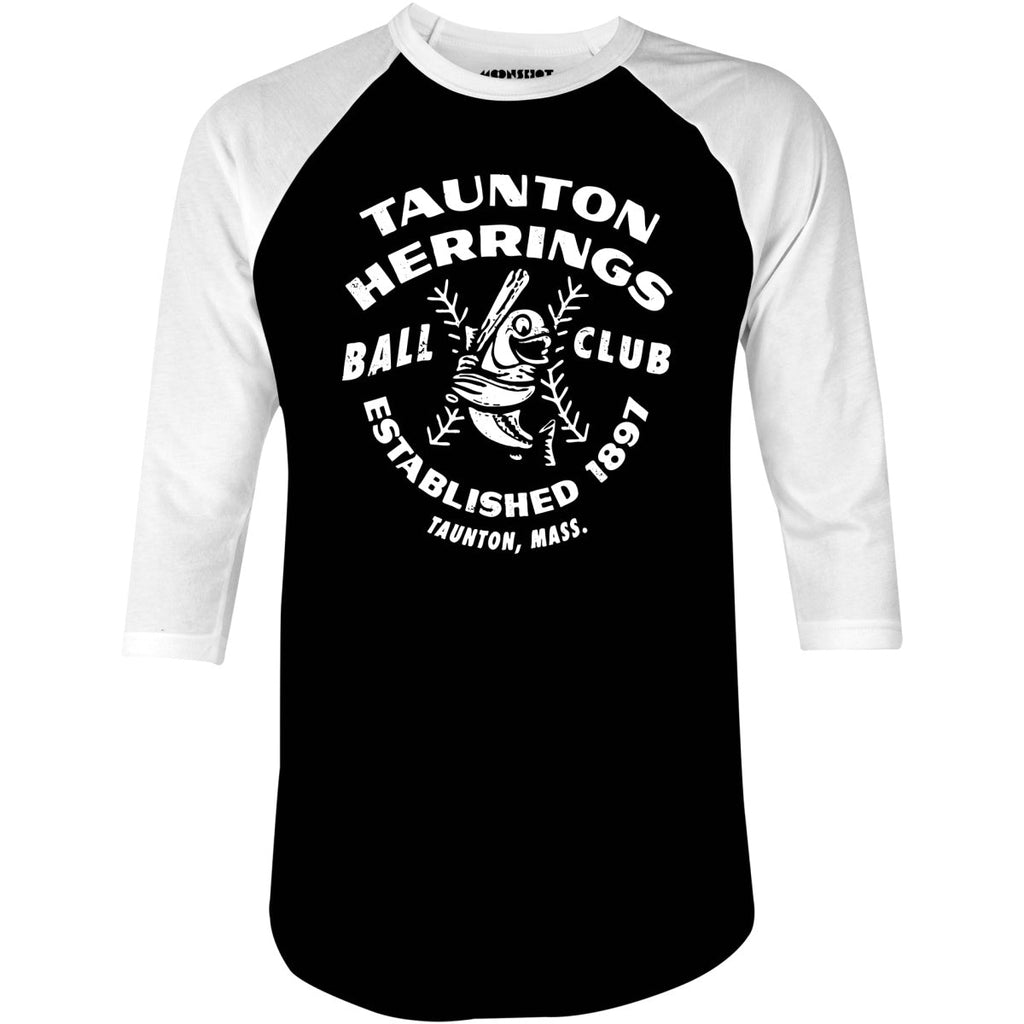 Taunton Herrings - Massachusetts - Vintage Defunct Baseball Teams - 3/4 Sleeve Raglan