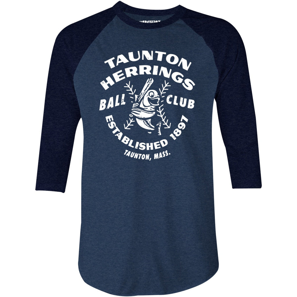 Taunton Herrings - Massachusetts - Vintage Defunct Baseball Teams - 3/4 Sleeve Raglan