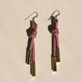 Maroon & White Denver Cord Earring