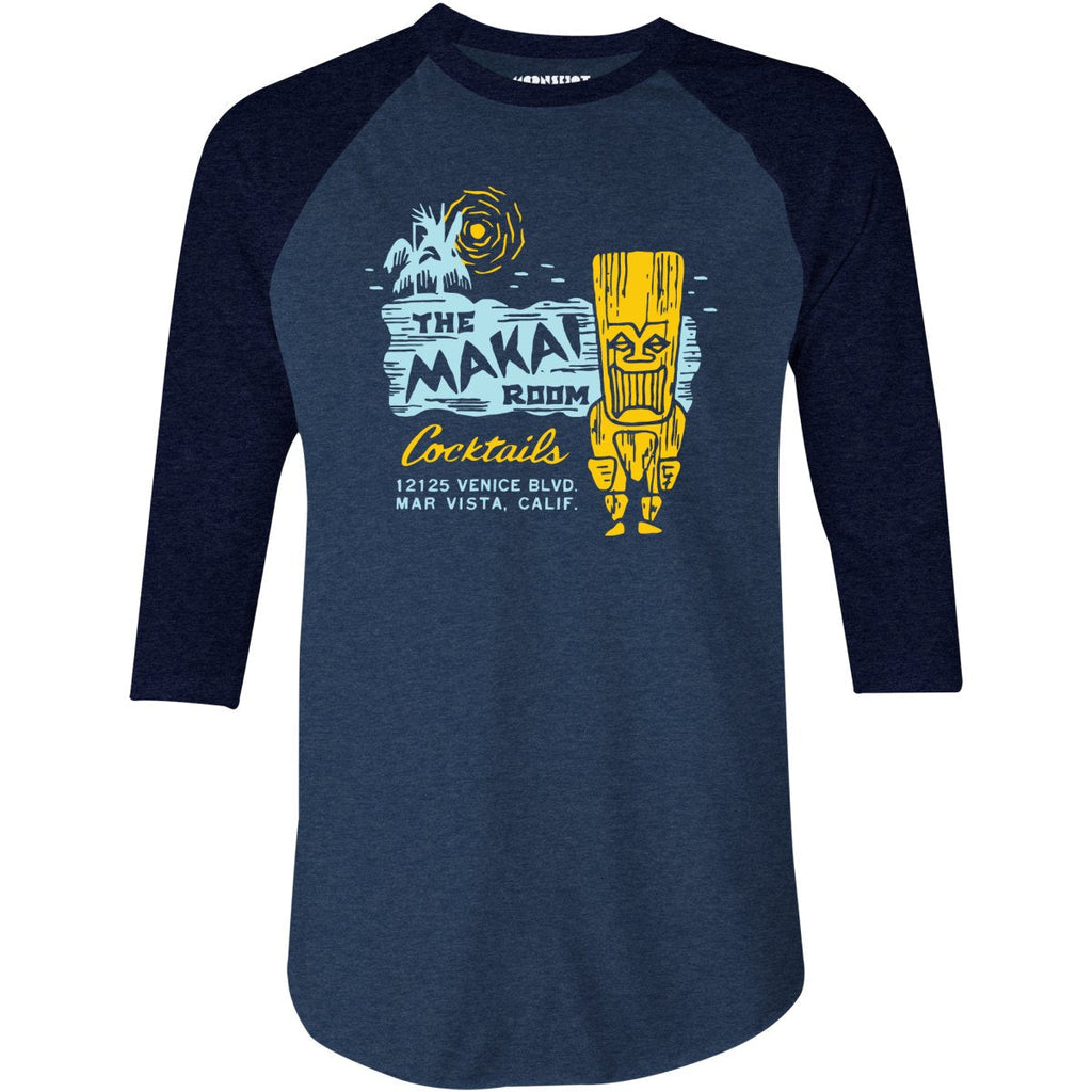 The Makai Room - Los Angeles, CA - Vintage Tiki Bar - 3/4 Sleeve Raglan