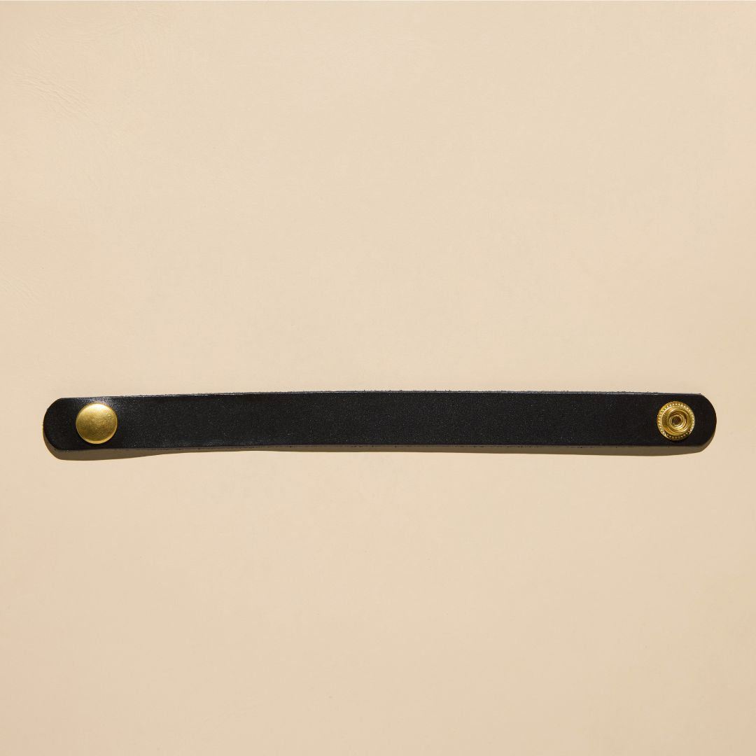 Black Thin Leather Cuff Bracelet
