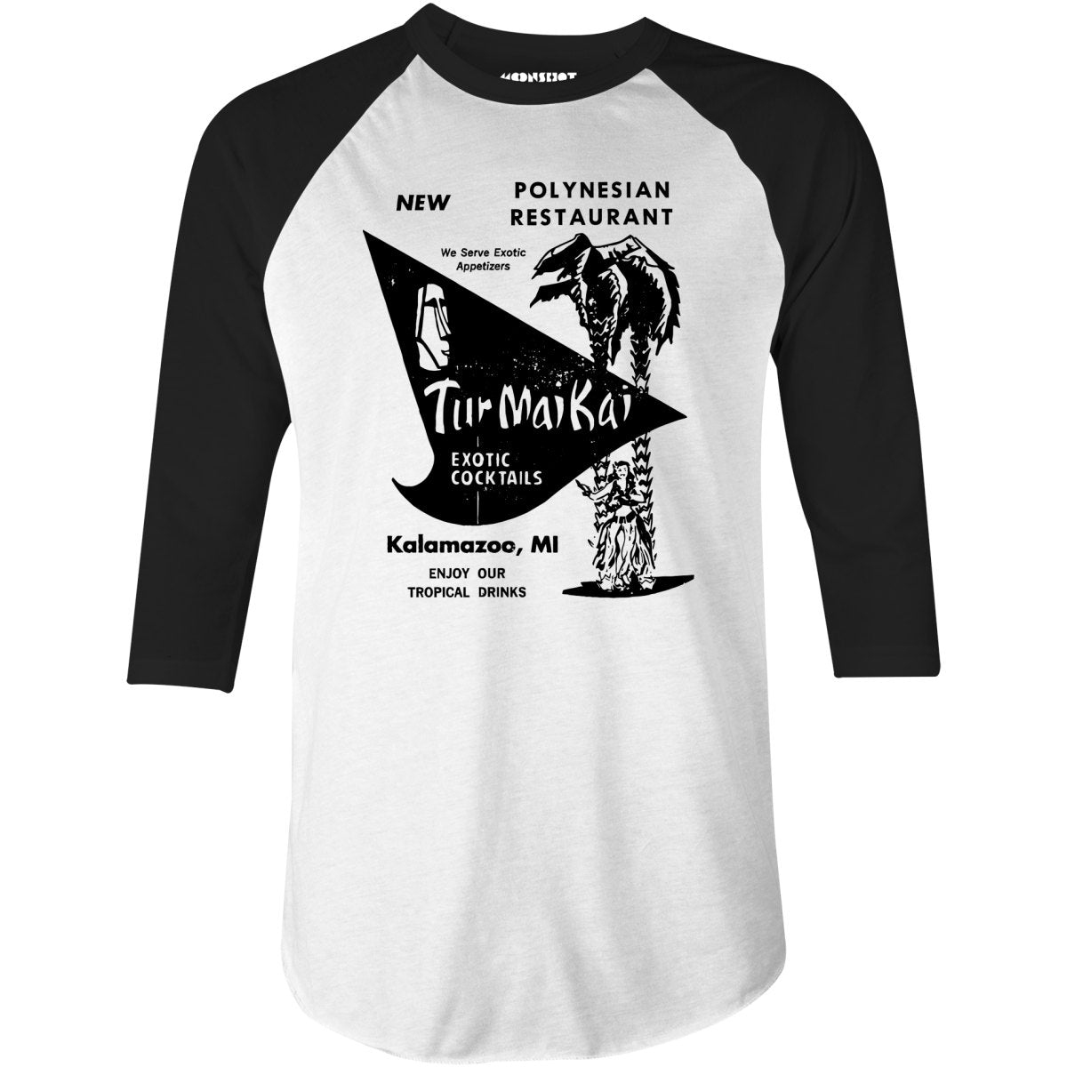 Tur Mai Kai - Kalamazoo, MI - Vintage Tiki Bar - 3/4 Sleeve Raglan