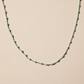 Turquoise Beaded Delicate Saturn Chain Necklace