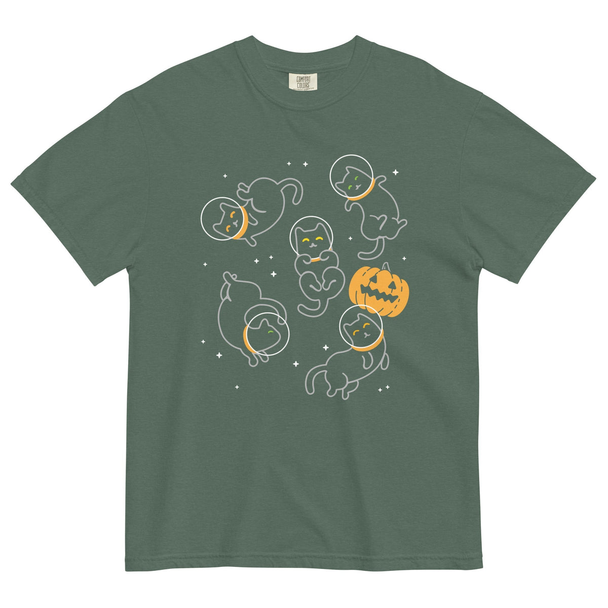 Cat Halloween In Space Men's Relaxed Fit Tee