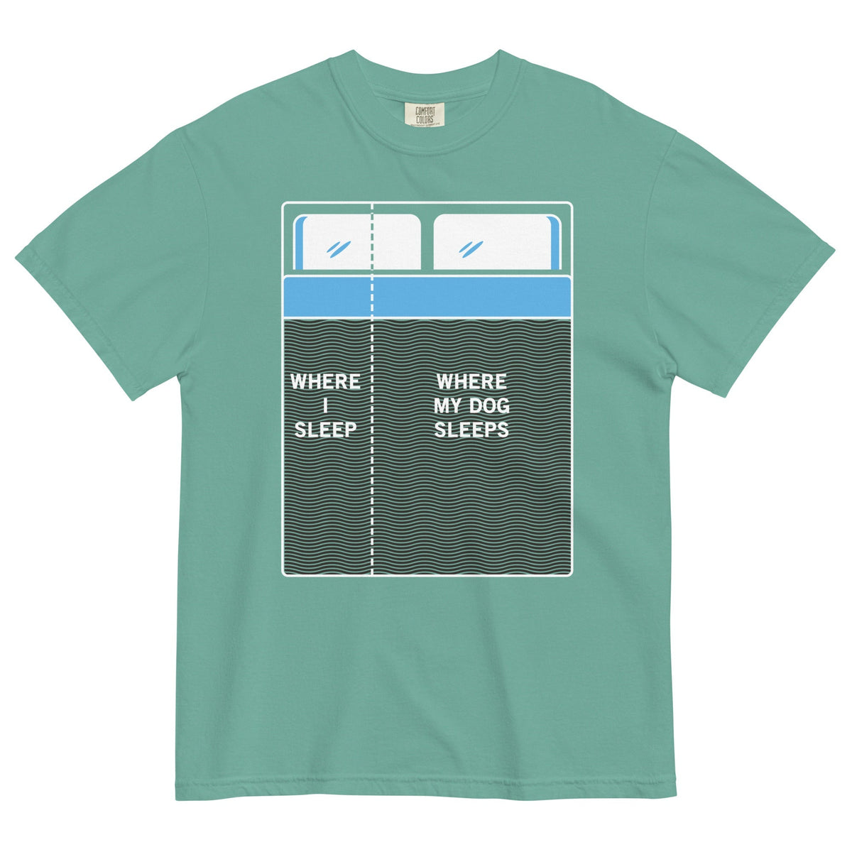 Where I Sleep, Where My Dog Sleeps Men's Relaxed Fit Tee