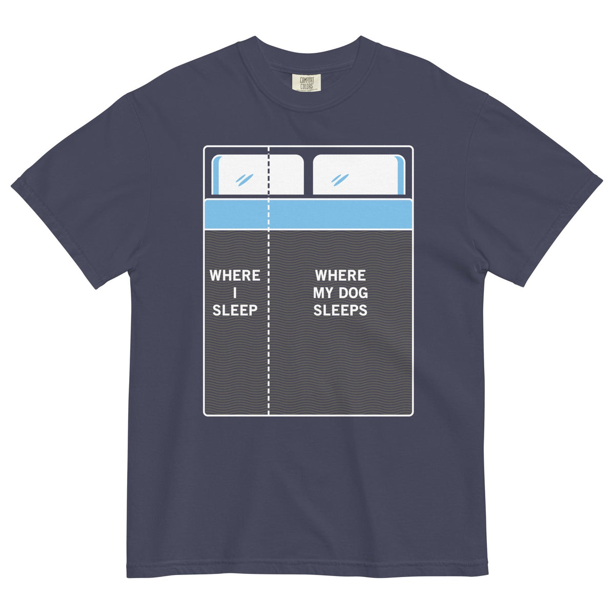 Where I Sleep, Where My Dog Sleeps Men's Relaxed Fit Tee