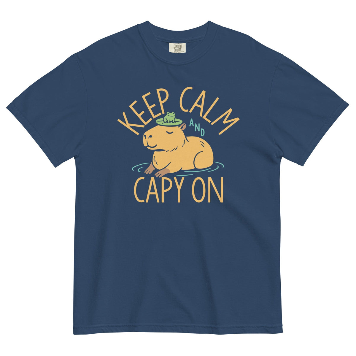 Keep Calm And Capy On Men's Relaxed Fit Tee