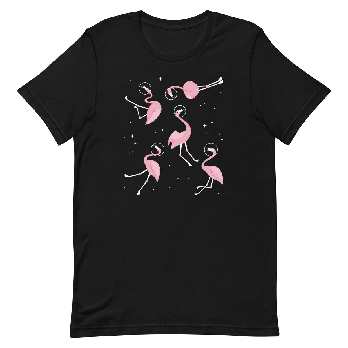Flamingos In Space Men's Signature Tee