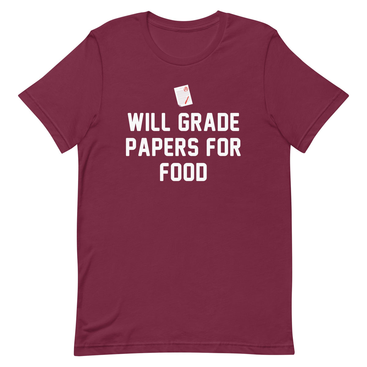 Will Grade Papers For Food Men's Signature Tee