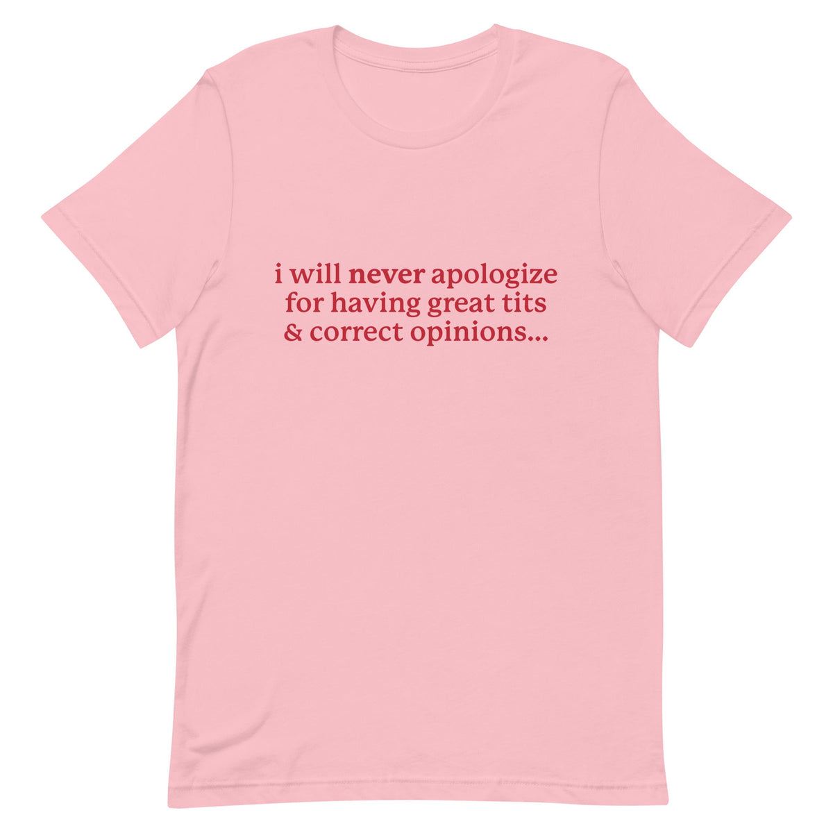 I Will Never Apologize (Great Tits & Correct Opinions) Unisex