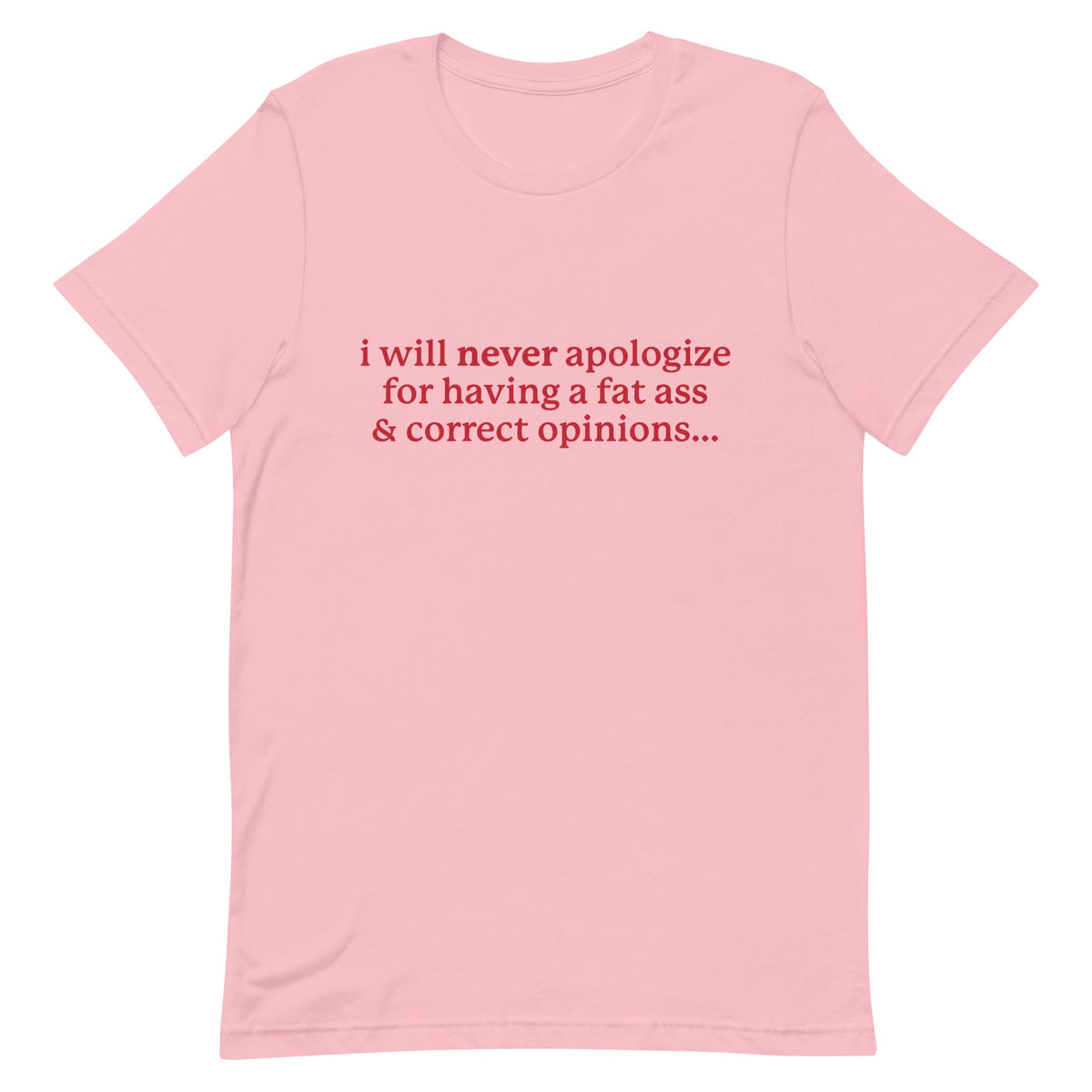 I Will Never Apologize (Fat Ass & Correct Opinions) Unisex